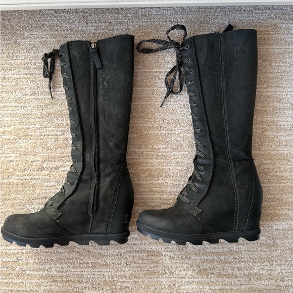 Sorel Black Lace-Up Moto Boots - Picture 4 of 4